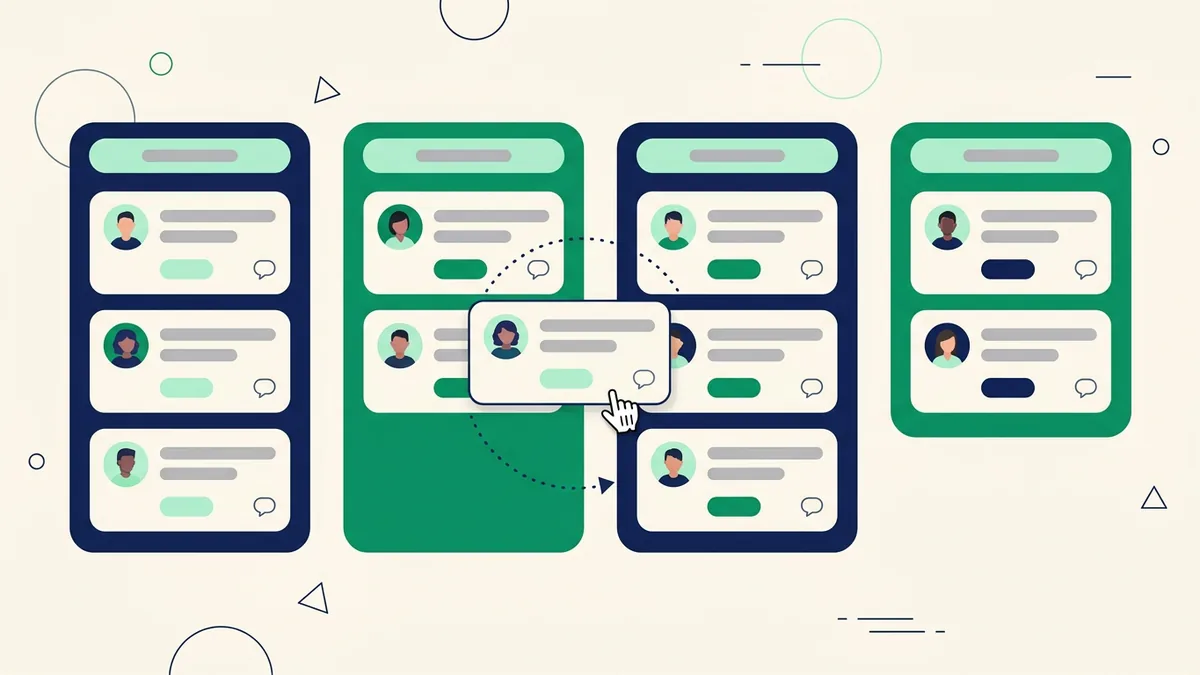 tela de CRM para WhatsApp com pipeline de vendas em kanban