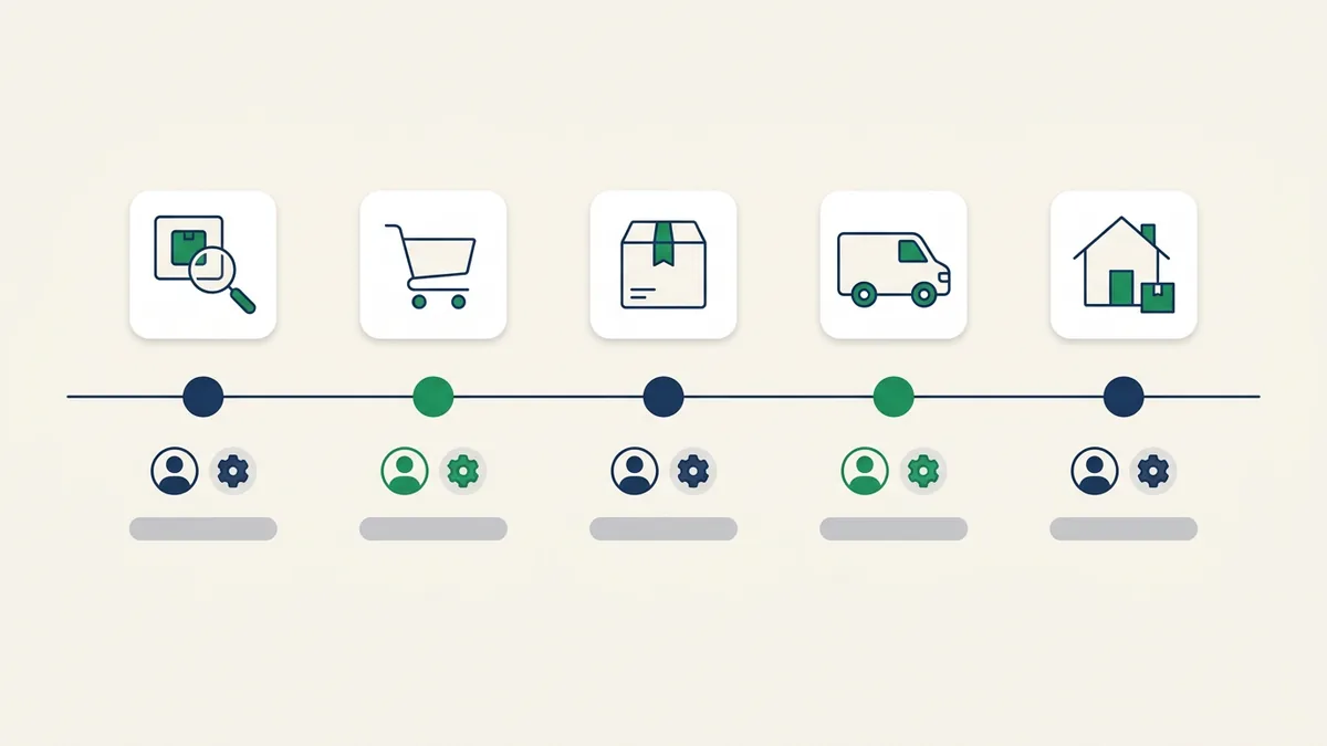fluxo de atendimento por etapa da compra em uma loja virtual