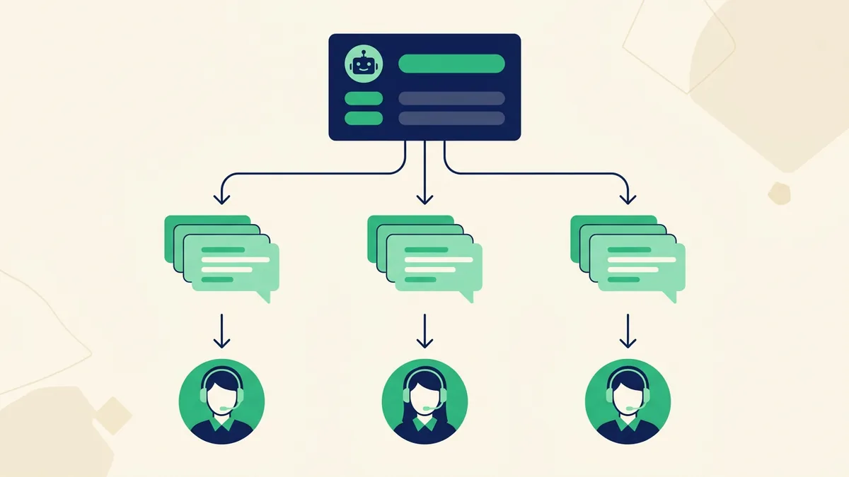 fluxo de chatbot para WhatsApp com menu, filas por setor e transbordo para humano