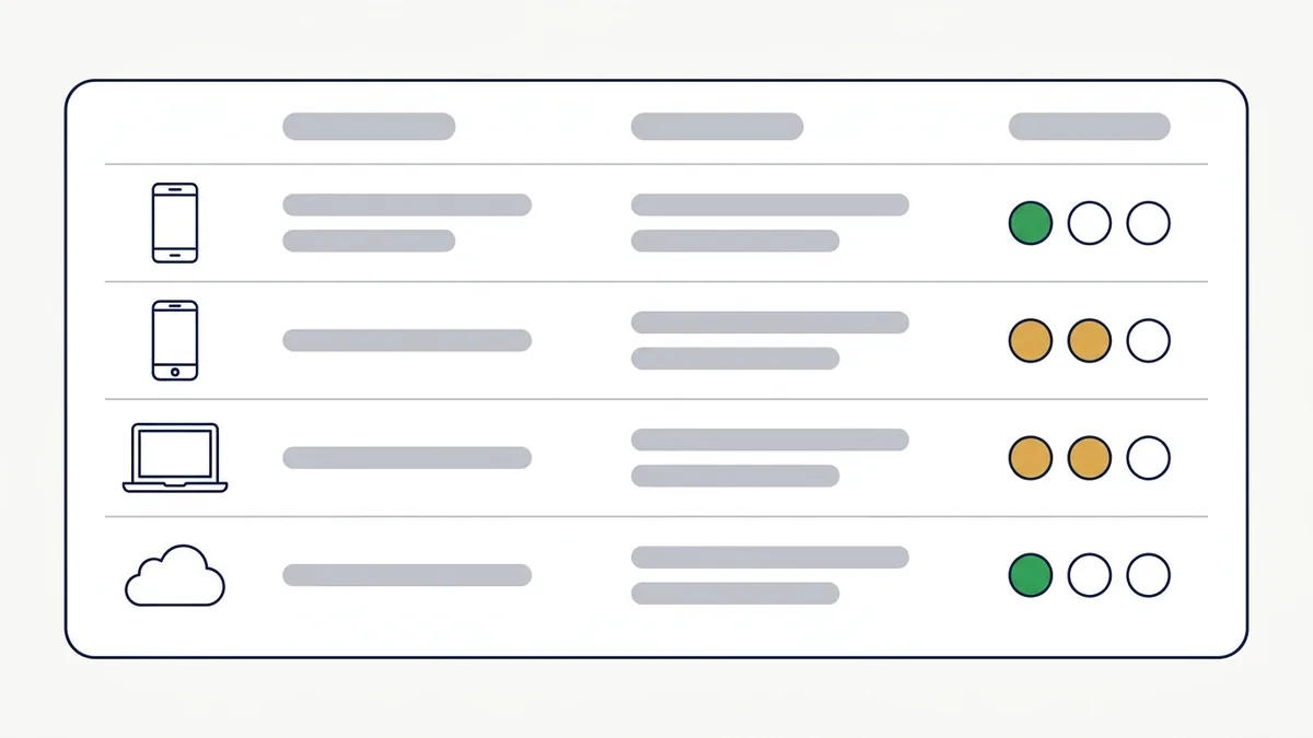 comparativo dos métodos para agendar mensagem no WhatsApp por cenário, com o nível de risco de cada um