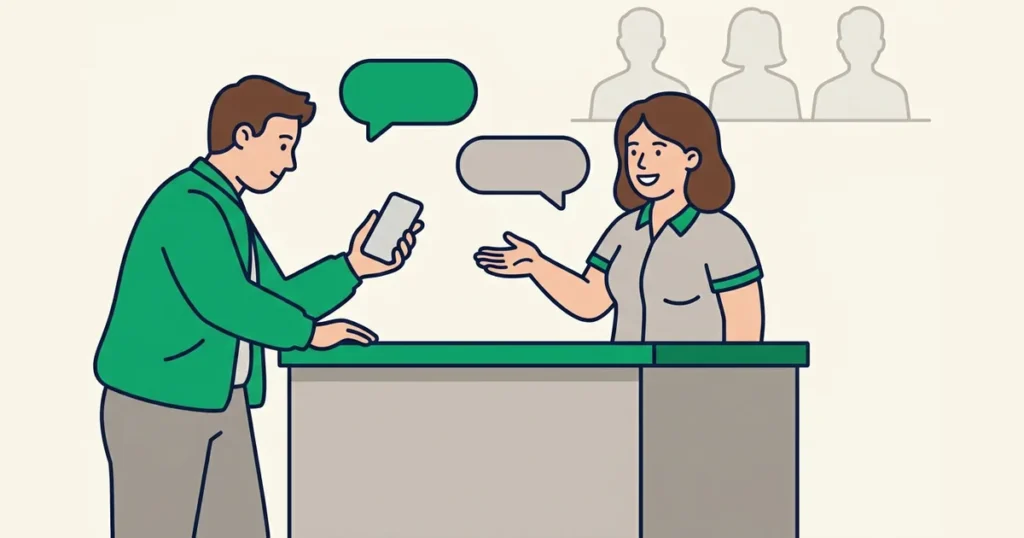 atendimento humanizado com atendente e cliente conversando pelo celular
