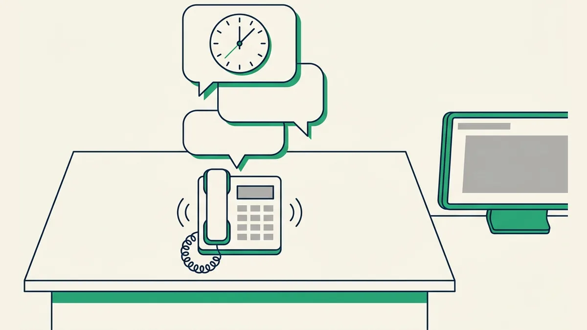 telefone fixo da empresa recebendo mensagens de WhatsApp fora do horário de atendimento