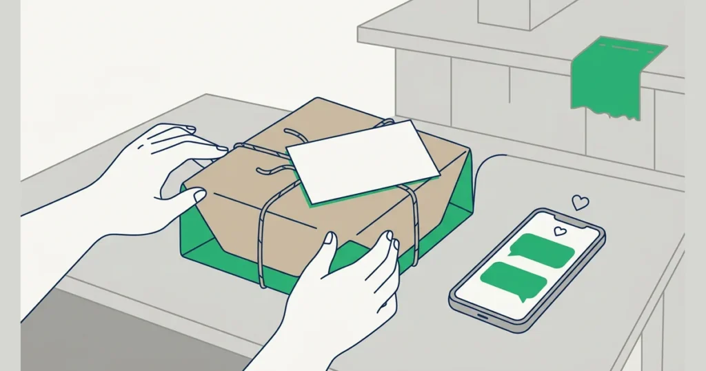 frase de agradecimento ao cliente enviada pelo WhatsApp junto com o pedido