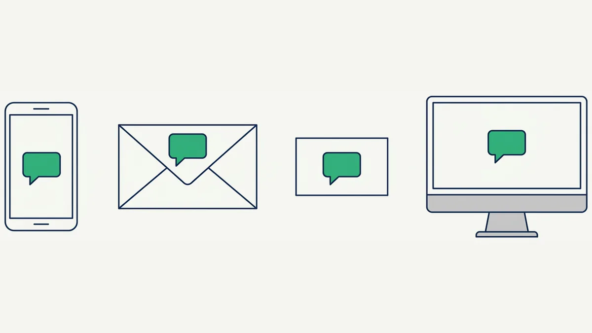 mensagem de novo número replicada em WhatsApp, e-mail, cartão e site