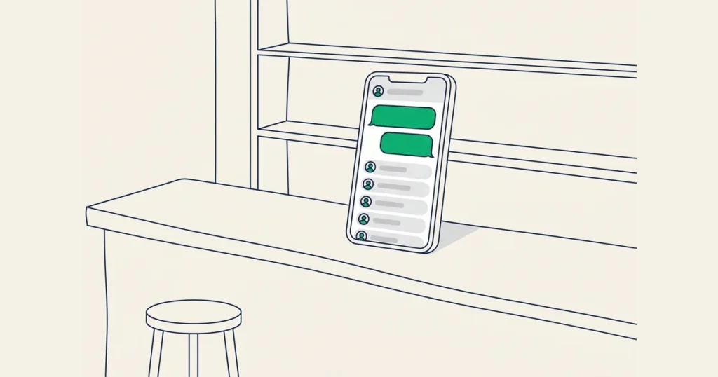 mensagem para clientes inativos sendo enviada pelo WhatsApp de uma pequena loja